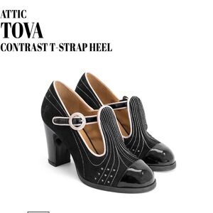 Stylish Black Heels with Patent Leather Accents